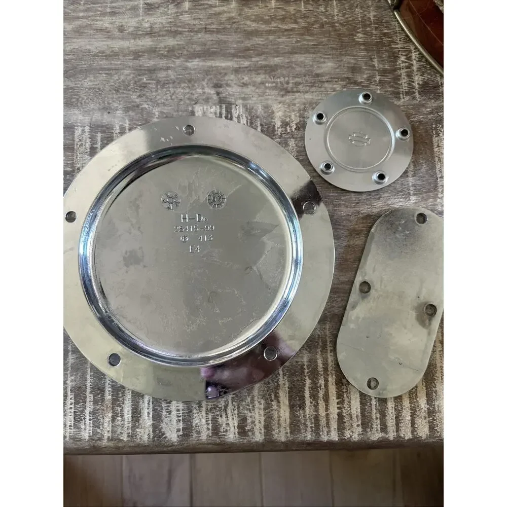 Harley Davidson Genuine Chrome Twin Cam Derby ,Chain Inspection & Timer Covers
